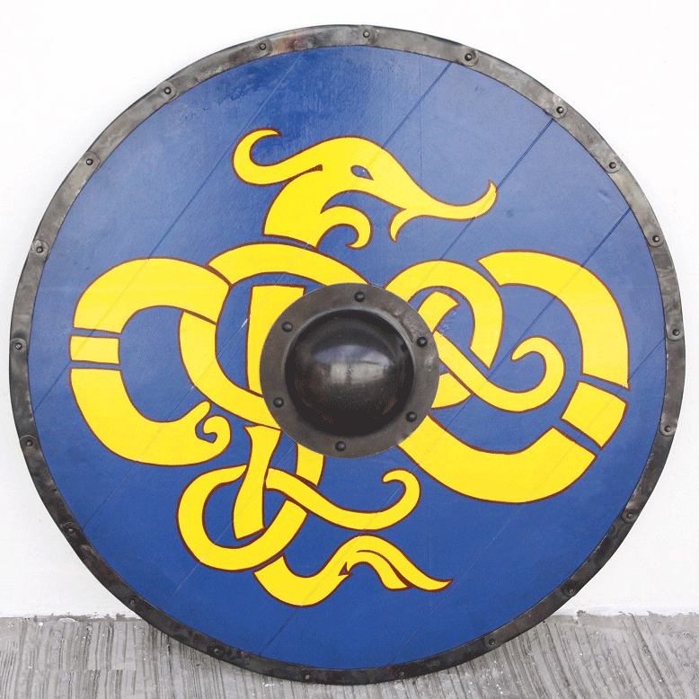 Escudo Vikingo Serpiente de Midgard Madera