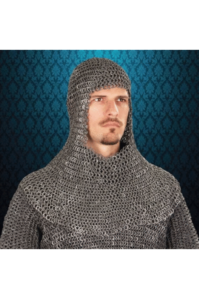 Kolczuga czepiec czernione aluminium nitowane pierścienie - Celtic Webmerchant