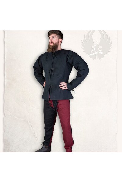 15de eeuwse gambeson Aulber, zwart canvas - Celtic Webmerchant