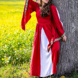 Edele geborduurde jurk Loretta, rood - Celtic Webmerchant