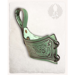 Drinking horn belt holder Castagir green - Celtic Webmerchant