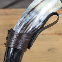 Drinking horn belt holder Castagir brown - Celtic Webmerchant