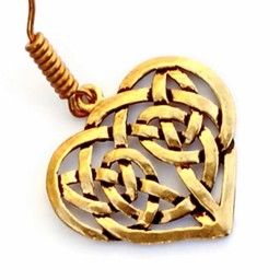 Ohrringe mit keltischen Herzen, Bronze - Celtic Webmerchant