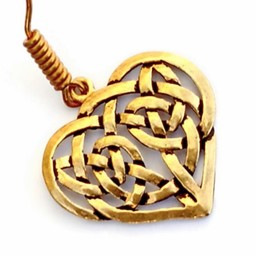Pendientes con corazón celta, bronce - Celtic Webmerchant