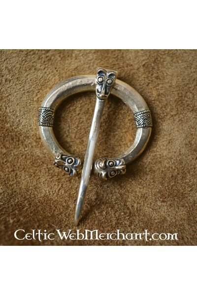 fibula pierścień z głowami zwierząt, Haithabu, brąz - Celtic Webmerchant