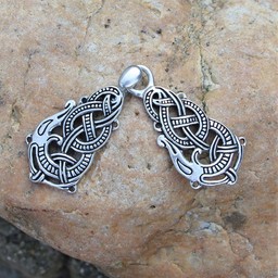 broche de la capa plateada con Midgard serpiente - Celtic Webmerchant