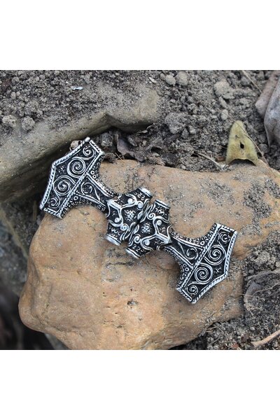młot Thora Cloak zapięcie, posrebrzane - Celtic Webmerchant