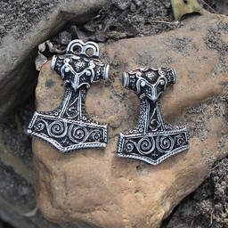 Cloak clasp Thor's hammer, silvered - Celtic Webmerchant