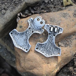 Cloak clasp Thor's hammer, silvered - Celtic Webmerchant