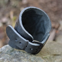 Celtic leather bracelet with buckles, black - Celtic Webmerchant