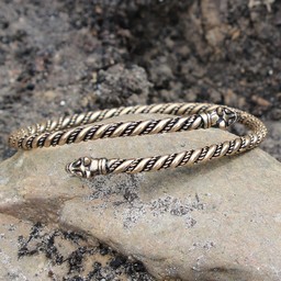 Viking upper bracelet with wolf heads, bronze - Celtic Webmerchant