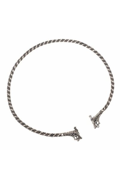 Viking torque Haithabu, silvered - Celtic Webmerchant