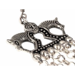 Viking earrings with horses, silvered - Celtic Webmerchant