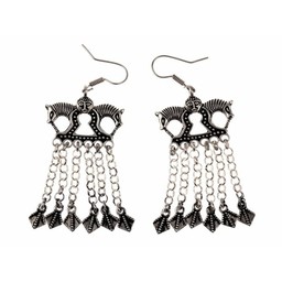 Viking earrings with horses, silvered - Celtic Webmerchant