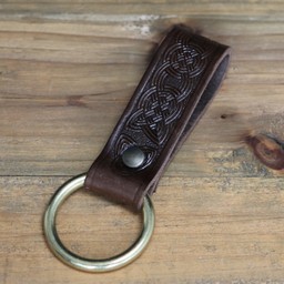 Celtic leather holder with ring, brown - Celtic Webmerchant