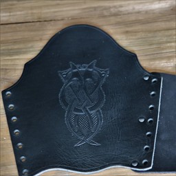 Leder Armschiene mit Viking-Motiv, große - Celtic Webmerchant