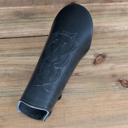 Læder vambrace med Viking motiv, stor - Celtic Webmerchant