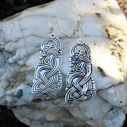 Boucles d'oreilles dragon viking, argenté - Celtic Webmerchant