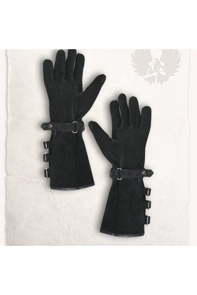 guantes de cuero negro Kandor - Celtic Webmerchant