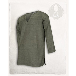 Viking tunic Tronde, herringbone motif, green - Celtic Webmerchant