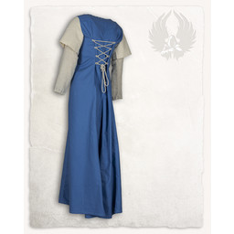 Middeleeuwse jurk Elodie, licht blauw/creme - Celtic Webmerchant