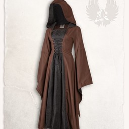 Robe médiévale ophélie, brun-noir - Celtic Webmerchant