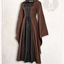 Robe médiévale ophélie, brun-noir - Celtic Webmerchant