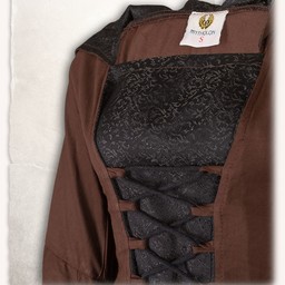 Middelalderlig kjole ophelia, brun-sort - Celtic Webmerchant