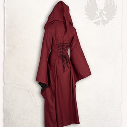 Middeleeuwse jurk Ophelia, rood-zwart - Celtic Webmerchant