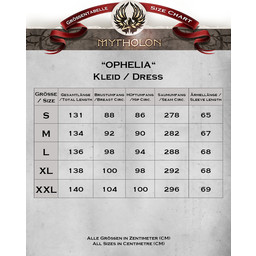 Medeltida klänning Ophelia, röd-svart - Celtic Webmerchant