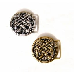 Medieval buckle celtic dogs, silver plated - Celtic Webmerchant