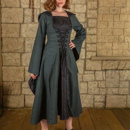 Vestido medieval Ophelia, verde-negro - Celtic Webmerchant