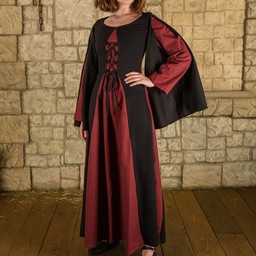 Mittelalterliches Kleid Jasione, Schwarz / Burgund - Celtic Webmerchant