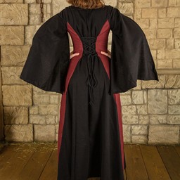 Mittelalterliches Kleid Jasione, Schwarz / Burgund - Celtic Webmerchant