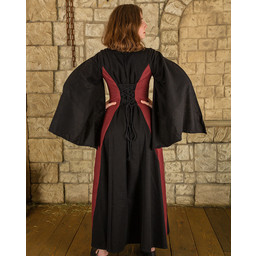 Średniowieczna sukienka Jasee, czarna / Burgundia - Celtic Webmerchant
