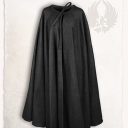 Medieval cloak Rudolf wool, black - Celtic Webmerchant