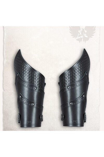 Vambraces Alistair deluxe, svart - Celtic Webmerchant