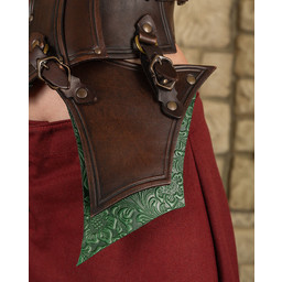 Armure en cuir pour femme Morgana, marron-vert - Celtic Webmerchant