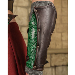 Leather ladies armor Morgana, brown-green - Celtic Webmerchant