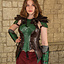 Armure en cuir pour femme Morgana, marron-vert