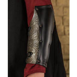 Leder Damenrüstung Morgana, schwarz-silber - Celtic Webmerchant