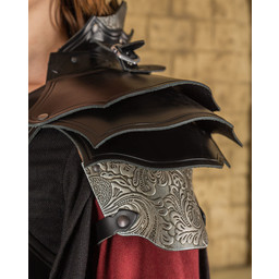 Armatura da donna in pelle Morgana, nero-argento - Celtic Webmerchant