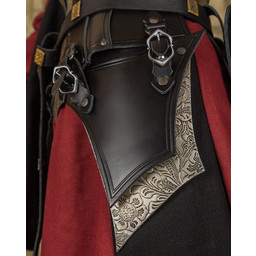 Leder Damenrüstung Morgana, schwarz-silber - Celtic Webmerchant