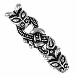Fin de ceinture Viking Borre, 1 cm (plaqué argent) - Celtic Webmerchant