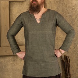Viking túnica Tronde, motivo de espina de pescado, verde - Celtic Webmerchant