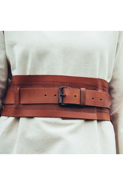 Viking belt Sigrid, light brown - Celtic Webmerchant