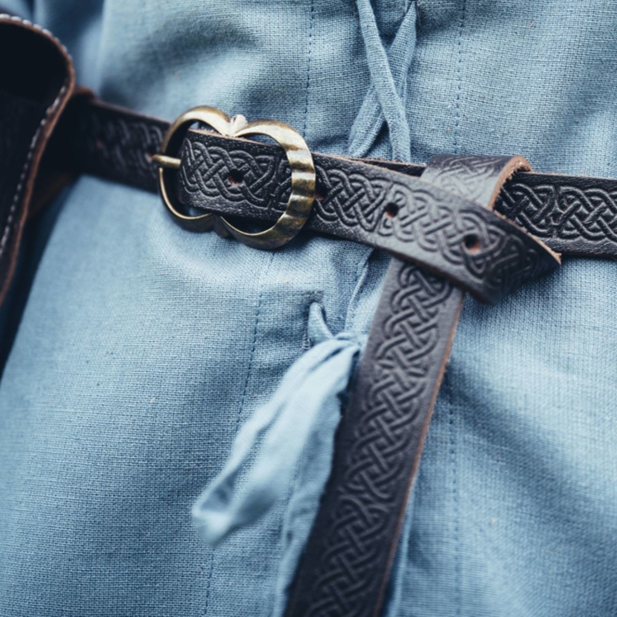 Ceinture De Kilt écossaise En Cuir - Motifs Celtiques, Maçonniques, Chardon Et Lion Rampant, Marron