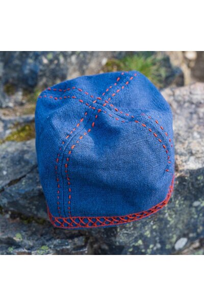Gestickter Wikinger Hut Ulf, Blau - Celtic Webmerchant