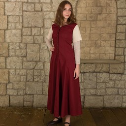 Średniowieczny strój Elodie, czerwony / kremowy - Celtic Webmerchant
