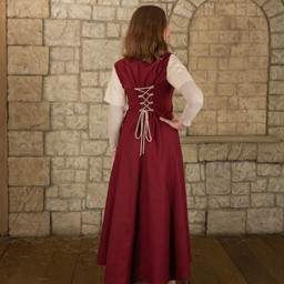 Mittelalterliches Kleid Elodie, rot / creme - Celtic Webmerchant